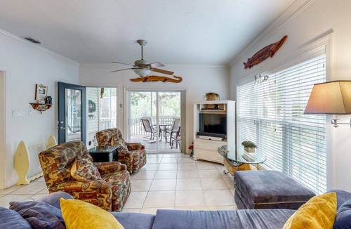 Bell House | Riverfront home with screened porch, shared dock
