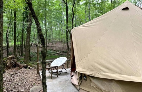 Lake Oconee RV Rental | Romantic Bell Tent Retreat in Georgia’s Enchanted Forest near Lake Oconee