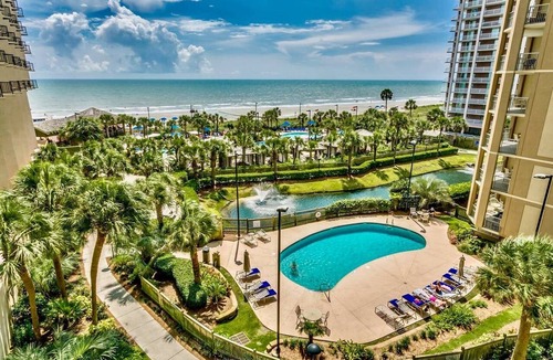 Arcadian Shores Apartment | Royale Palms 1402H Oceanview Studio w/Pool & Beach