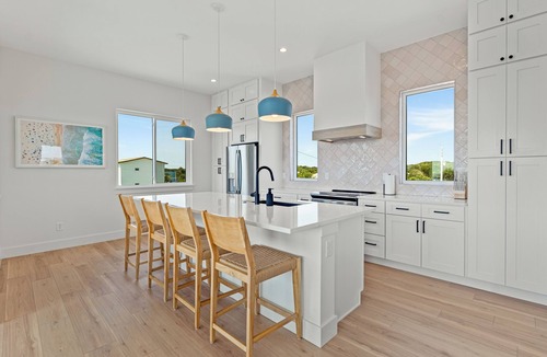 St. Augustine Beach House | Sandcastle on 2nd - New Construction, Heated Pool, GOLF CART, Steps to Beach!