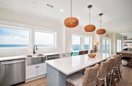 Oak Island House | Seaside Delight: Luxury Oceanfront Home with Pool, Elevator