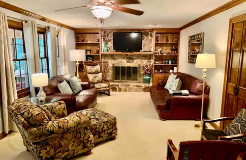 Stone Mountain House | Secluded acreage with in-ground pool, sunroom, & wood fireplace - dog-friendly
