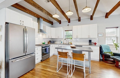 Westside Cottage | Sleek Cottage - High-Speed WiFi, Central AC, Private Deck - Walk to Restaurants