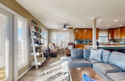 Frisco House | Sound-front house with private washer/dryer, central AC, and private hot tub