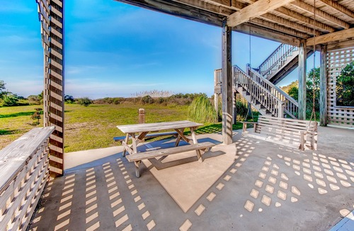 Salvo House | Soundfront Dog Friendly Home w/Hot Tub, Tiki Bar, Easy Windsports Access