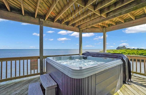Buxton House | Soundfront Dog Friendly w/Hot Tub, Private Boat Slip, Easy Windsports Access
