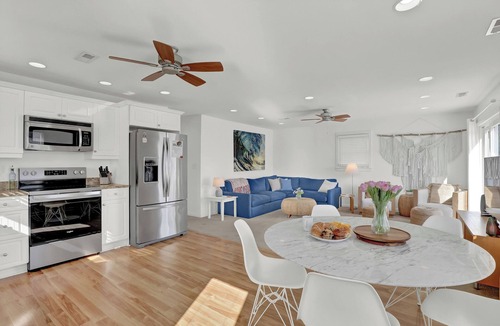 Topsail Beach House | Steps to the beach. Canal front with new dock. Clean, Cozy Getaway.