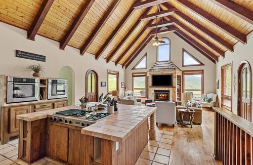 Banner Elk House | Stoneledge Manor - Creek with Pond - Mountain Views - Pool Table
