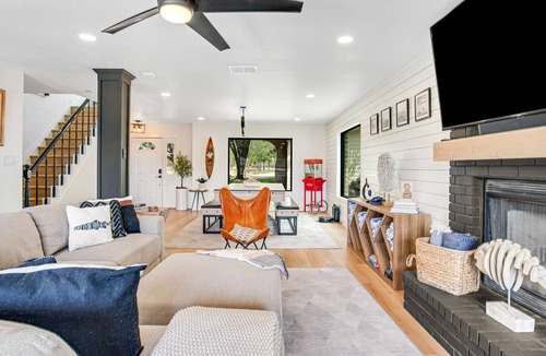 Granite Shoals House | Stunning home with lake views, private island, dock & modern interior