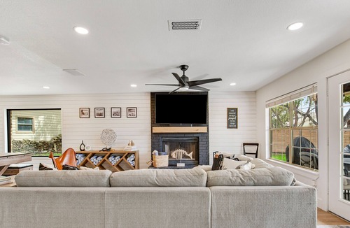 Granite Shoals House | Stunning home with lake views, private island, dock & modern interior