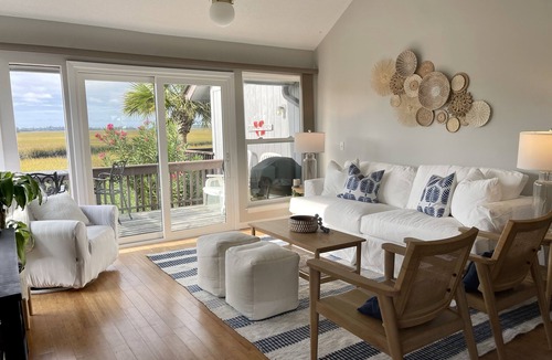 Saint Helena Island Villa | Tennis Courts in front and the ever changing Marsh in back. Golf cart included.