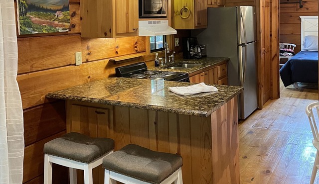 2 Cozy quiet nestled cabin w/ hot tub, firepit and waterfall in Saluda, NC