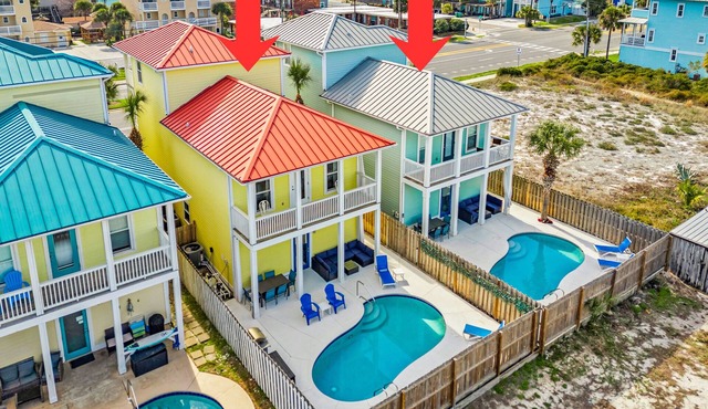 2 Side-by-Side Homes | 8BR, 2 Private Pools, Sleeps 28, Walk to Beach