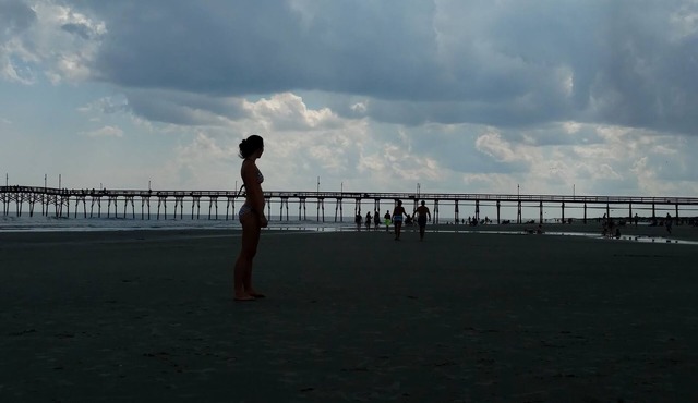 At home on the sunset beach