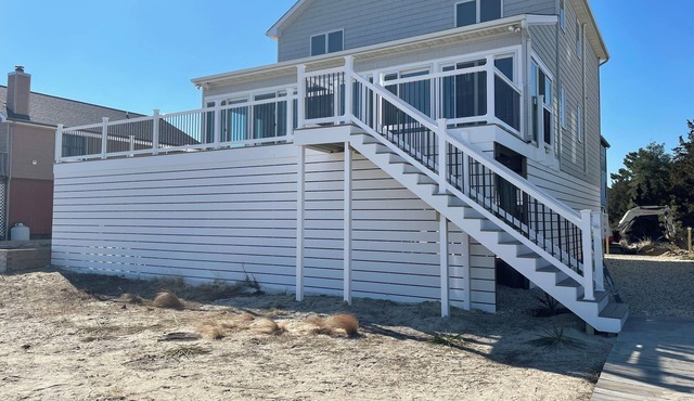 "Beach Haven", beachfront house on Broadkill Beach, DE with new deck and sunroom
