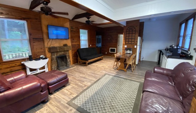 Cabin mountain side deck and privacy. Boat parking with electric and water.