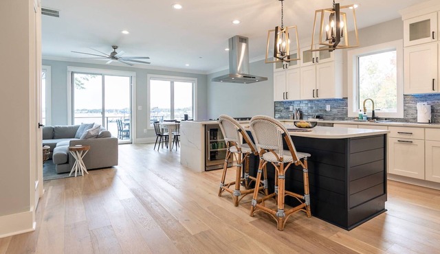 Chill in this new waterfront home with private pier, gourmet kitchen, pet-friendly