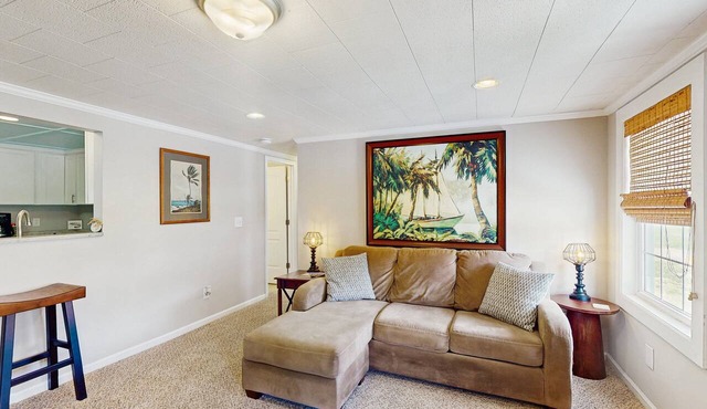 Dog-friendly coastal home with enclosed yard and boat parking available