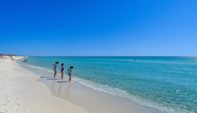 Golf Cart included! Studio with full kitchen. See dolphins from balcony!