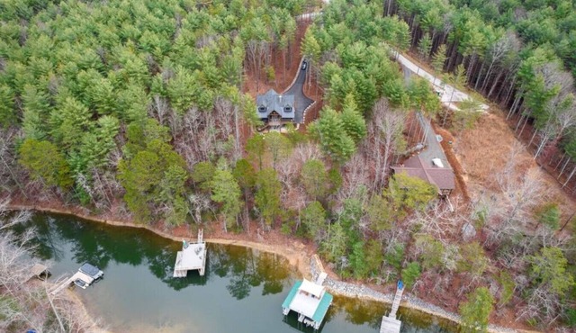 Lakefront on Lake James with dock, boat slip, and hot tub
