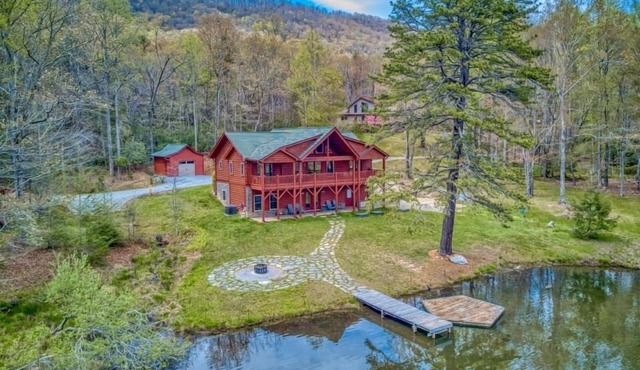 Luxury Lakefront Cabin Near Asheville | Private Fishing Dock, Fire Pit, Kayaks