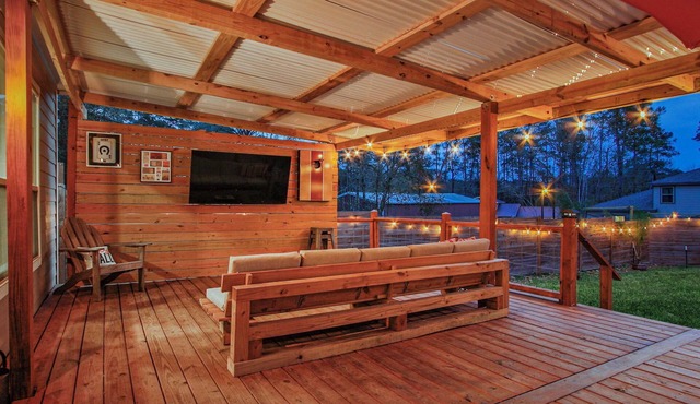 Mini-goats, Covered Deck at Conroe Casita