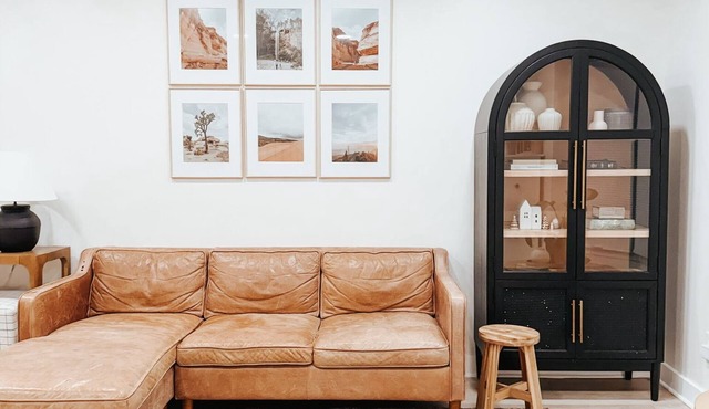 Modern farmhouse charm meets warm, elevated comfort.