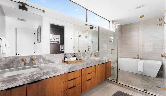 New Luxury Designer SoCo Retreat w/Pool, Spa, & Skyline Views