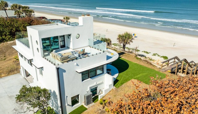 Oceanfront Estate | Rooftop Lounge | Game Room