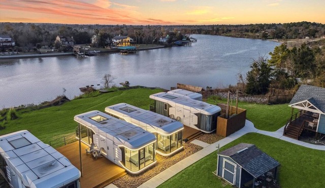One-of-a-kind tiny home designed for an unforgettable stay by the beautiful San Jacinto River