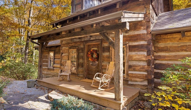 Pet-Friendly, Cozy Log Cabin w/Waterfall & Trout Stream