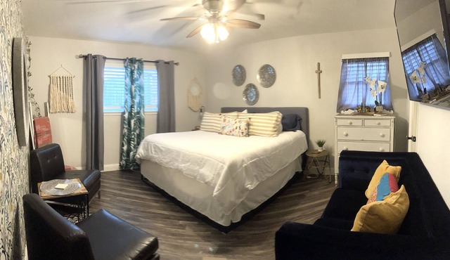 Private king master bedroom w/private bathroom & shared home (others live here)