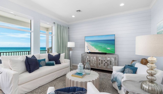 SAND-orini SEA-renity Gorgeous Beachfront Penthouse condo * Pool on 30A!