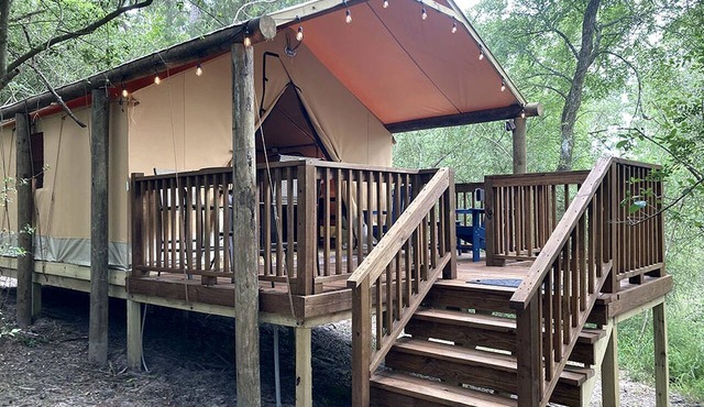 Unique Comfy Glamping Escape at this Safari Tent in Livingston, Texas