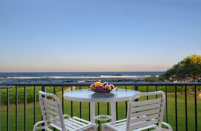Beachfront Kauai Beach Villas Condo, Lovely Ocean Views on Kauai's Coconut Coast
