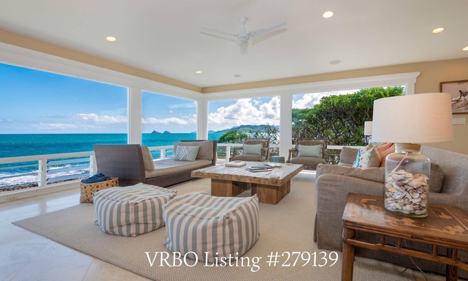 Kailua House | Kailua Oceanfront Villa with Heated Pool & Spa