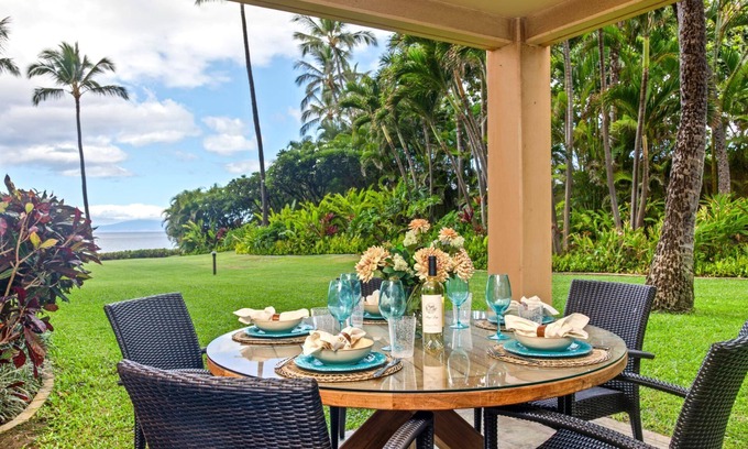 Wailea Condo | KBM Resorts: Polo Beach POL-109, Ground Floor, Steps to the Sand, Sunset Views, w/Rental Car!
