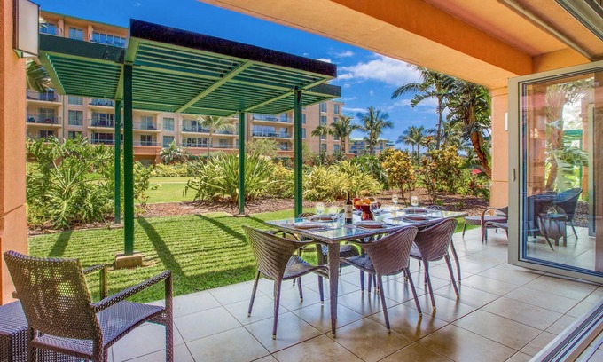 Honokowai Condo | Maui Resort Rentals: Honua Kai Konea 145, Upgraded Groundfloor Interior, Huge Lawn Area, Steps to Pools/Beach/BBQs!